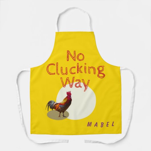 Tablier Chicken Rooster Jaune Plaisir Pas De Clucking Way (Recto)