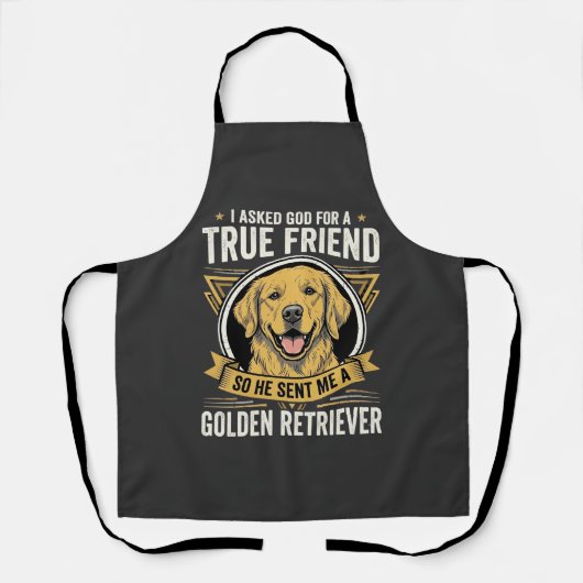 Tablier Chien Ami Véritable Golden Retriever (Recto)