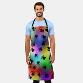 Tablier Chien arc-en-ciel Empreintes de pattes (Porté)