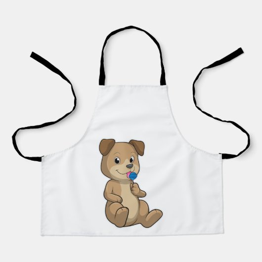Tablier Chien avec sucré Lollipop (Recto)