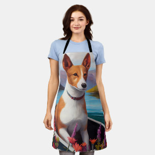 Tablier Chien Basenji sur une pagaie : Une aventure pittor
