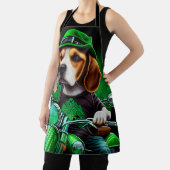 Tablier Chien Beagle conduisant un vélo la Saint-Patrick (Insitu)