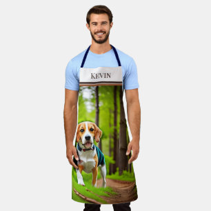 Tablier Chien Beagle rustique courant dans les bois
