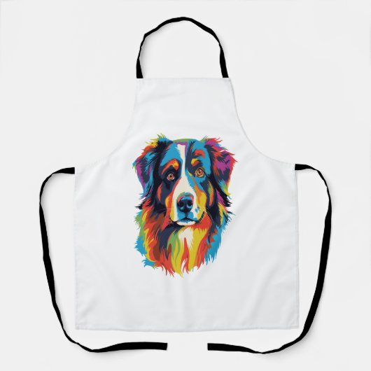 Tablier Chien berger australien coloré (Recto)