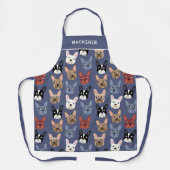 Tablier Chien bleu roux personnalisé (Recto)