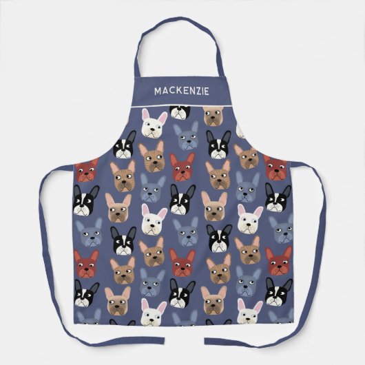 Tablier Chien bleu roux personnalisé (Recto)