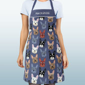 Tablier Chien bleu roux personnalisé