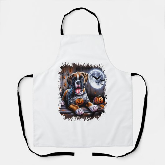 Tablier Chien Boxer Halloween (Recto)
