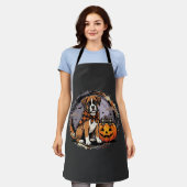 Tablier Chien Boxer Halloween Citrouille Sublimation (Porté)
