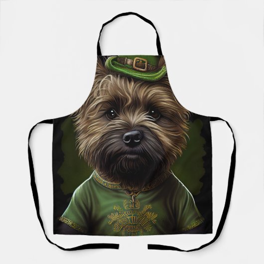 Tablier Chien Cairn Terrier en tenue de la Saint-Patrick (Recto)