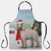 Tablier Chien caniche dans la neige de Noël (Recto)
