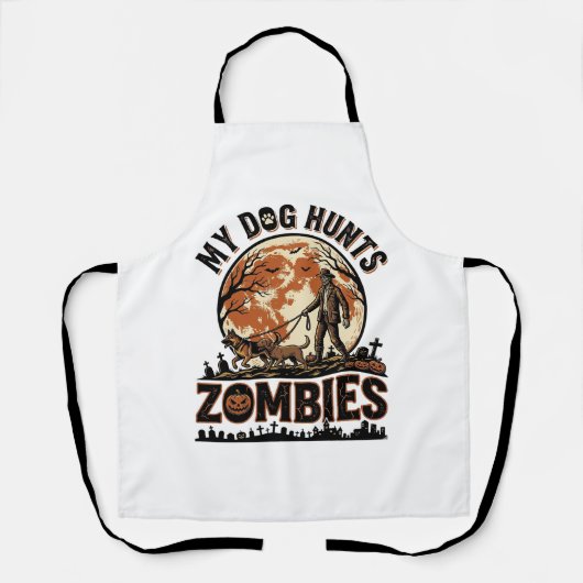 Tablier Chien chasse les zombies Conception de vecteur Hal (Recto)