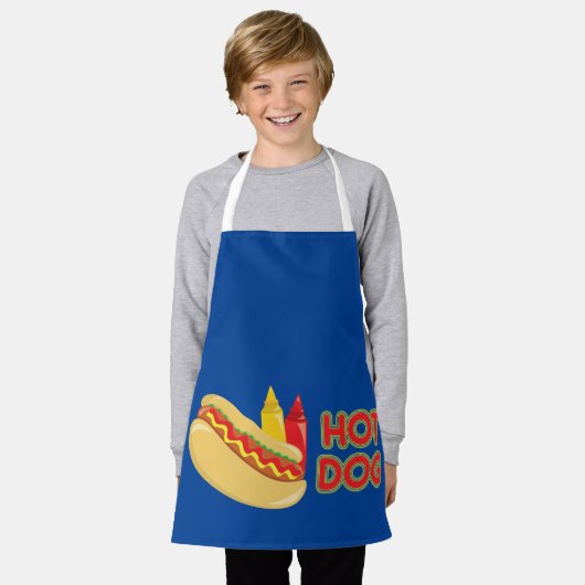 Tablier Chien chaud avec moutarde et Ketchup (Porté)
