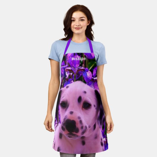 Tablier Chien chiot dalmate mignon personnalisé (Porté)