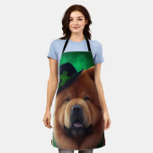 Tablier Chien Chow Chow en tenue de la Saint-Patrick (Porté)