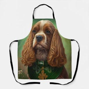 Tablier Chien Cocker Spaniel en tenue de la Saint-Patrick
