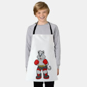 Tablier Chien comme boîte avec gants de boxe (Porté)