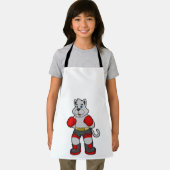 Tablier Chien comme boîte avec gants de boxe (Insitu)