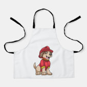 Tablier Chien comme pompier avec casque d'incendie (Recto)