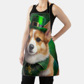 Tablier Chien Corgi en tenue de la Saint-Patrick (Insitu)