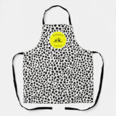 Tablier Chien dalmate Abstrait Motif Monogramme jaune (Recto)