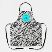 Tablier Chien dalmate Abstrait Motif rose chaud Monogramme (Recto)