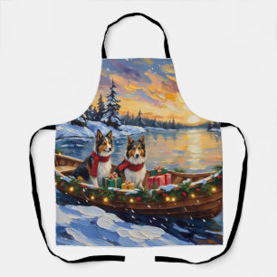 Tablier Chien de berger des Shetland Noël Bateau Fêtes