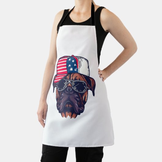 Tablier Chien de boîte portant blanc rouge bleu (Insitu)