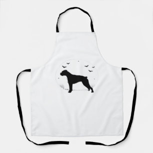 Tablier Chien de boîte - Silhouette de lune d'Halloween cl