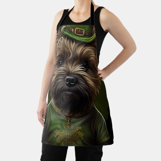 Tablier Chien de Cairn Terrier en Robe de la Saint Patrick (Insitu)