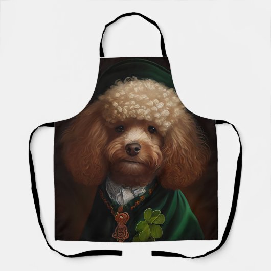 Tablier Chien de caniche en tenue de jour St. Patrick (Recto)