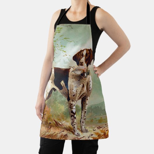 Tablier Chien de chasse avec oiseau dans la bouche (Insitu)