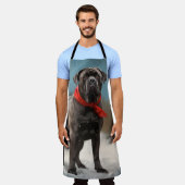 Tablier Chien de Corso en canne à neige Noël (Porté)