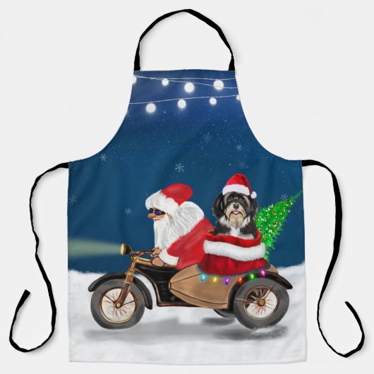 Tablier Chien de Havanais Noël Père Noël (Recto)