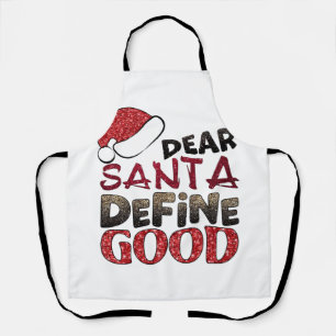 Tablier Chien de Noël Anglais Père Noël Illuminations Noël