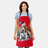 Tablier Chien de Noël mignon (Porté)