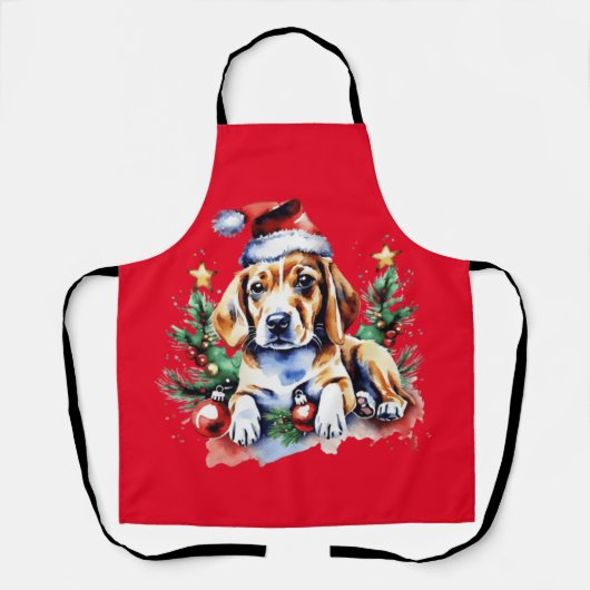 Tablier Chien de Noël mignon (Recto)