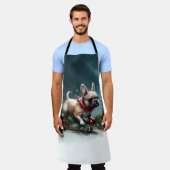 Tablier Chien de Noël neige hiver (Porté)