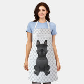 Tablier Chien de taule français noir / Chien de caricature (Porté)