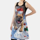 Tablier Chien de taureau français coule en neige avec Casq (Insitu)