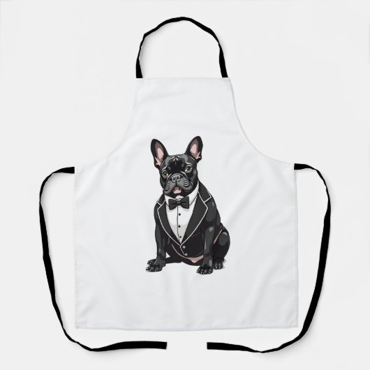 Tablier Chien de taureaux français à Tuxedo (Recto)