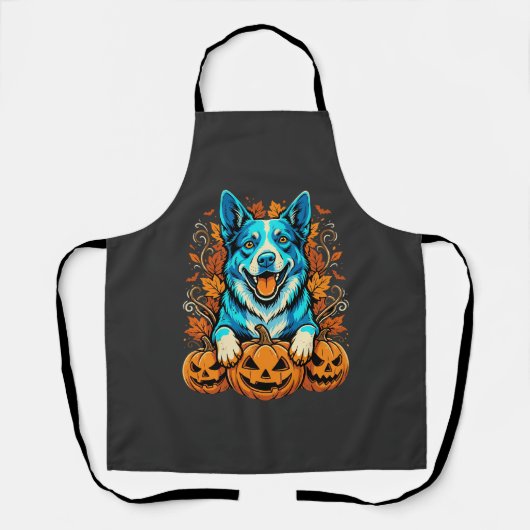 Tablier Chien d'Halloween avec citrouilles Jack O Lantern_ (Recto)