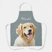 Tablier Chien d'or retriever personnalisé Chien dessiné pe (Recto)