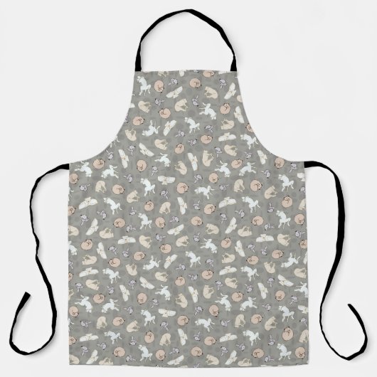 Tablier Chien dormant Inspiré d'imprimer en gris orange (Recto)