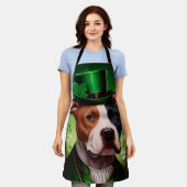 Tablier Chien du Staffordshire américain à la St. Patrick' (Porté)