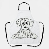 Tablier Chien en dalmate dessin simple noir (Recto)