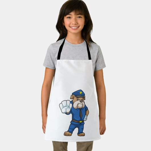 Tablier Chien en policier avec uniforme (Insitu)