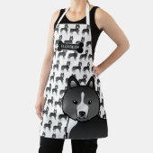 Tablier Chien et nom de dessin animé Sibérien Noir (Insitu)