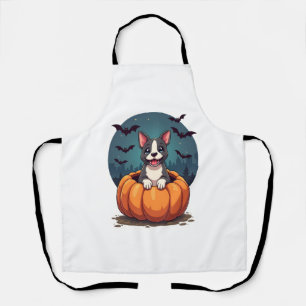 Tablier Chien fantôme de Halloween rétro Bouledogue frança