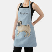 Tablier Chien Fawn Pug Chien de dessin animé mignon avec l (Insitu)